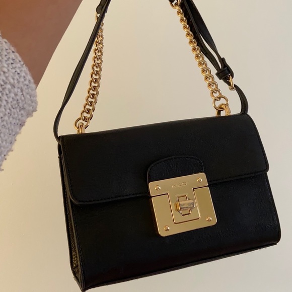 Black and gold shoulder bag - Picture 3 of 6